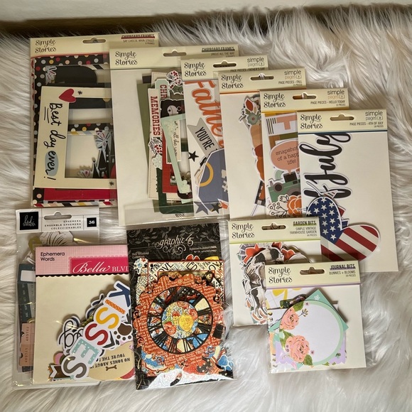 Simple Stories Other - Scrapbook Ephemera, Chipboard, Paper, and Journal Bits Bundle!